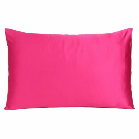Homeroots 20 x 30 in. Fuchsia Dreamy Silky Satin Queen Size Pillowcases 387905